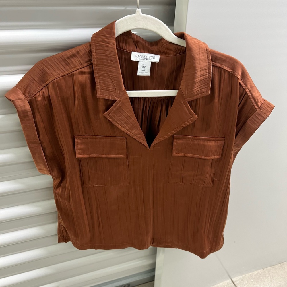 Rachel Zoe Terracotta Button Down Shirt